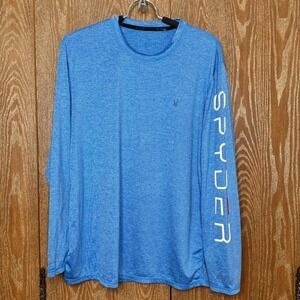 Spyder Swim Men's Long Sleeve Rash Guard‎ Shirt Blue Size M/M